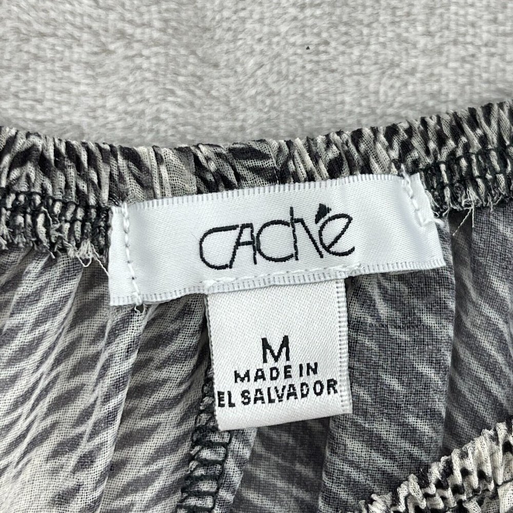 Cache Split Sleeve Geometric Print Sheer Chiffon … - image 6